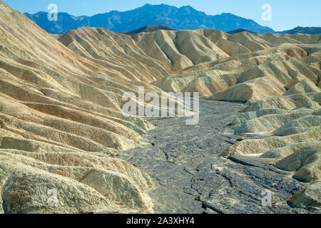 Badlands and Gower Gulch, near Zabriskie Point, Death Valley National Park, California USA Stock Photo