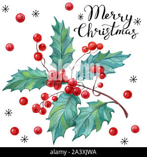 Set Christmas Sprigs Mistletoe Winter Holiday Stock Illustration