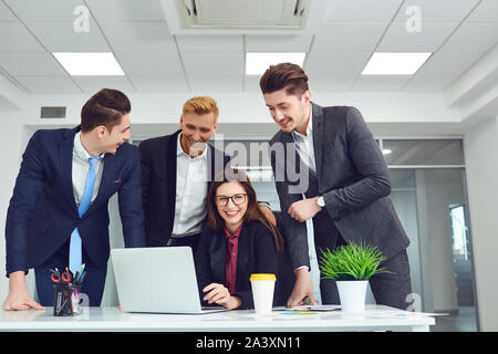 Group of young business people at office. Stock Photo
