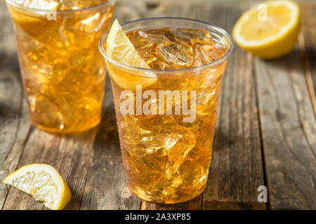 Refreshing Cold Iced Tea in a To Go Cup Stock Photo