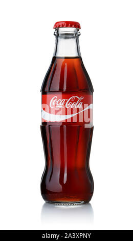Samara, Russia - january 2017. Product shot of Coca-Cola classic bottle isolated on white Stock Photo