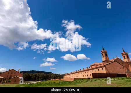 Modern Royal Monastery of San Juan de la Peña,  Santa Cruz de la Serós, province of Huesca, Spain Stock Photo