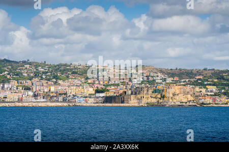 Pozzuoli as seen from the ferry to Procida. Naples, Campania, Italy. Stock Photo