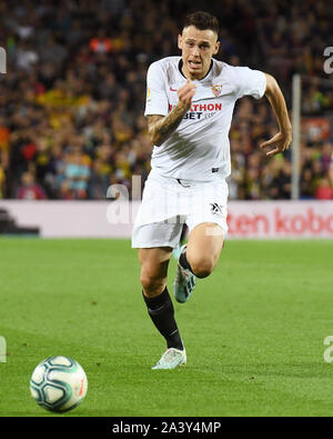 Barcelona, Spain. 10th Oct, 2019. BARCELONA, 06-10-2019. LaLiga 2019/ 2020, date 8. Barcelona - Sevilla.Lucas Ocampos of Sevilla FC during the match FC Barcelona v Sevilla FC, of LaLiga, 2019/2020 season, date 8. Camp Nou Stadium. Barcelona, Spain, 06 OCT 2019. Credit: Pro Shots/Alamy Live News Stock Photo