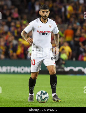 Barcelona, Spain. 10th Oct, 2019. BARCELONA, 06-10-2019. LaLiga 2019/ 2020, date 8. Barcelona - Sevilla.Ever Banega of Sevilla FC during the match FC Barcelona v Sevilla FC, of LaLiga, 2019/2020 season, date 8. Camp Nou Stadium. Barcelona, Spain, 06 OCT 2019. Credit: Pro Shots/Alamy Live News Stock Photo