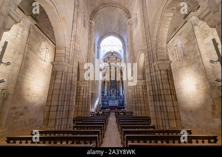 Porto, Portugal, July 19, 2019: Inside Cathedral. Located in the historical centre of the city of Porto. It is one of the city's oldest monuments and Stock Photo