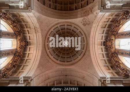 Coimbra, Portugal - July 16, 2019: Interior view of dome of the New Cathedral of Coimbra, (Sé Nova de Coimbra), Stock Photo