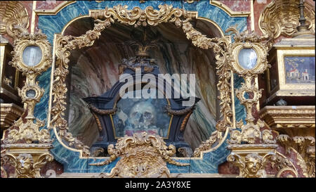 Coimbra, Portugal, July 18, 2019: Relics in Main shrine Inside of Church - Monastery of Santa Cruz, is a National Monument in Coimbra Because the firs Stock Photo