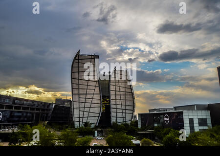 Office buildings in Sandton on a cloudy day , finacial hub of Johannesburg Stock Photo