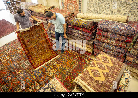 Jaafarian Carpets, handmade Persian carpets, in Madame Curie street, Beirut, Lebanon Stock Photo