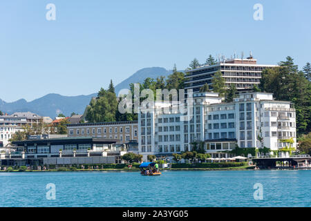 Grand Hotel Toplice on shore of Lake Bled, Bled, Upper Carniola Region, Slovenia Stock Photo