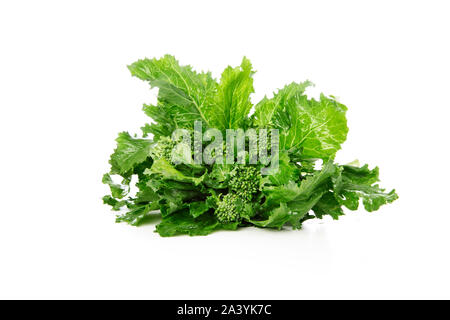 Fresh broccoli Rabe isolated on a white background Stock Photo