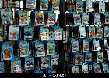 Hot Wheels die cast metallic toy cars for sale at Ocean City, MD, Hot Rod Cruisin' 2019. Stock Photo