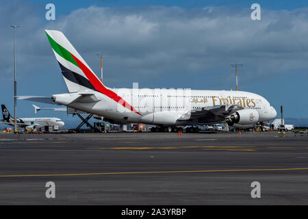 Emirates, A380, At the Airport Stock Photo