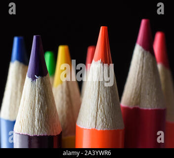 Closeup of colored pencils Stock Photo