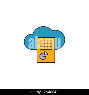 Cloud Report icon. Outline filled creative elemet from big data icons collection. Premium cloud report icon for ui, ux, apps, software and Stock Vector