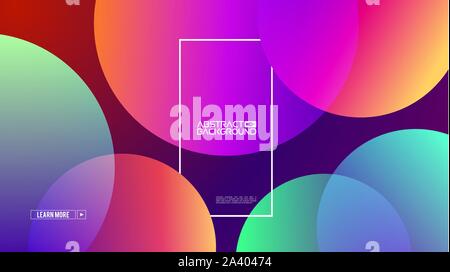 Retro abstract presentation template with colorful circles background on gradient background for website design. Geometric vector background. Abstract Stock Vector