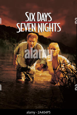 RELEASE DATE: June 21, 1998. TITLE: Six Days, Seven Nights STUDIO: Buena Vista Pictures. DIRECTOR: Ivan Reitman. PLOT: Robin Monroe, a New York magazine editor, and the gruff pilot Quinn Harris must put aside their mutual dislike if they are to survive after crash landing on a deserted South Seas island. STARRING: Harrison Ford, Anne Heche, David Schwimmer. (Credit Image: © Buena Vista Pictures/Entertainment Pictures) Stock Photo