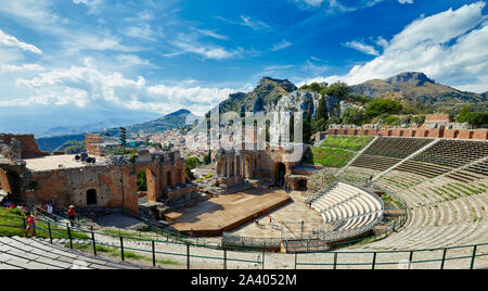 Ancient greek/roman amphitheatre of Taormina, Sicily, Italy
