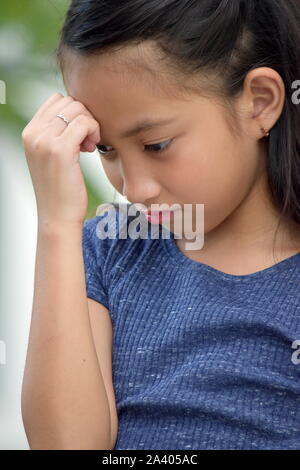 An Asian Female And Depression Stock Photo