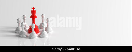 Business concept design with chess pieces isolated on white background. 3D illustration Stock Photo
