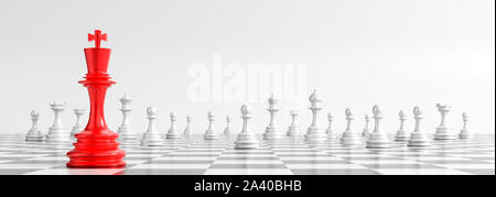 Business concept design with chess pieces on white background. 3D illustration Stock Photo