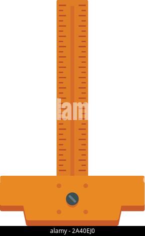 Architect ruler icon. Flat illustration of architect ruler vector icon for web design Stock Vector