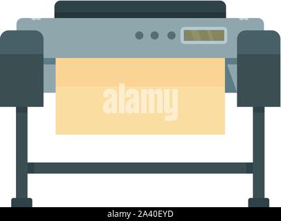 Printer plotter icon. Flat illustration of printer plotter vector icon for web design Stock Vector