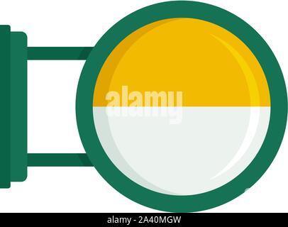 Round city light box icon. Flat illustration of round city light box vector icon for web design Stock Vector