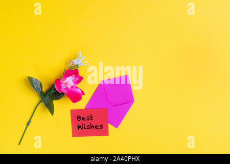 Small wishes cards on a colored background Stock Photo