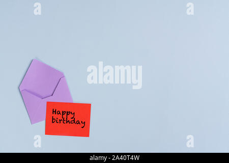 Small wishes cards on a colored background Stock Photo