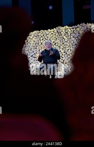 Nordic Business Forum. 2019.  Helsinki, Finland, 09 October 2019. Steve Wozniak, Co-founder of Apple Inc, speaks at the Nordic Business Forum seminar Stock Photo