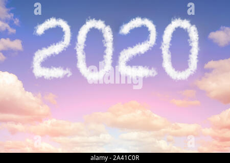 Dramatic sunset or sunrise cloudscape with 2019 text. Christmas and new year celebration concept Stock Photo