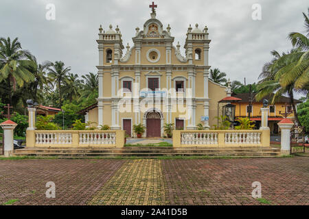 Salcete - Frontview to Holy Cross Church, Goa, India, 08.09.2019 Stock Photo