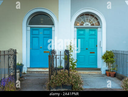 Georgian door on Royal York Crescent in Clifton Village, Bristol, England. UK. Stock Photo