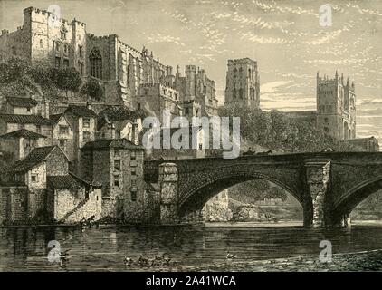 Durham Castle, a motte and bailey structure, UNESCO World Heritage Site ...