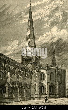 Lichfield Cathedral in black and white Stock Photo - Alamy