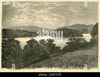 'Lough Gill', 1898. Lough Gill, a freshwater lake in County Sligo, setting for William Butler Yeats' poem &quot;The Lake Isle of Innisfree&quot;.   From &quot;Our Own Country, Volume VI&quot;. [Cassell and Company, Limited, London, Paris &amp; Melbourne, 1898] Stock Photo