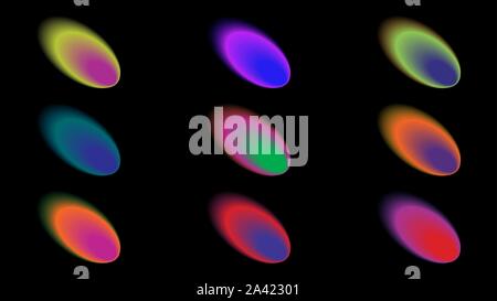 Abstract multicolor gradient shapes. Blurred vibrant elements Stock Vector