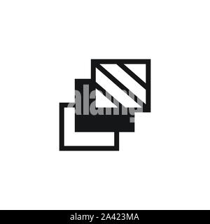 3 layer icon, stack level, different type of texture, material, layers, structure concept, Stock Vector illustration isolated on white background. Stock Vector