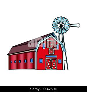 wooden Farm barn design Stock Vector