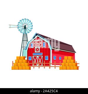 wooden Farm barn design Stock Vector