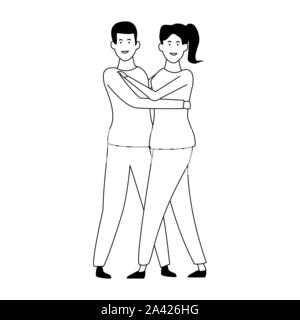 happy couple dancing icon, flat design Stock Vector