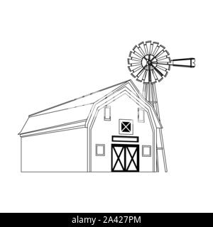 wooden Farm barn design Stock Vector