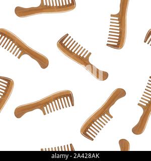 Hair comb seamless pattern background for dress texture or decoration. Stock Vector