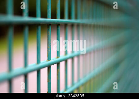 Metal Fence in Shallow Focus Stock Photo