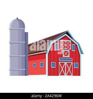 wooden Farm barn and granary design Stock Vector