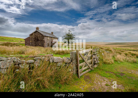 Nuns Cross farm on Dartmoor . Whilst being rather unremakable as a  building it's claim to fame is that this is the location chosen by Sir Arthur Cona Stock Photo