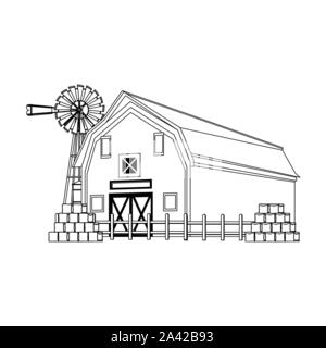 wooden Farm barn design Stock Vector