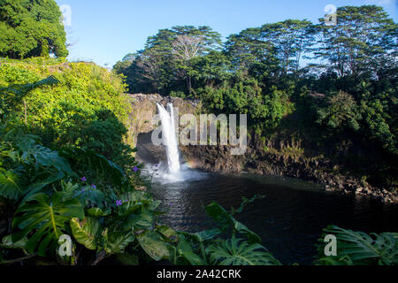 Rainbow Falls, Hilo, Big Island of Hawaii, Hawaii Stock Photo